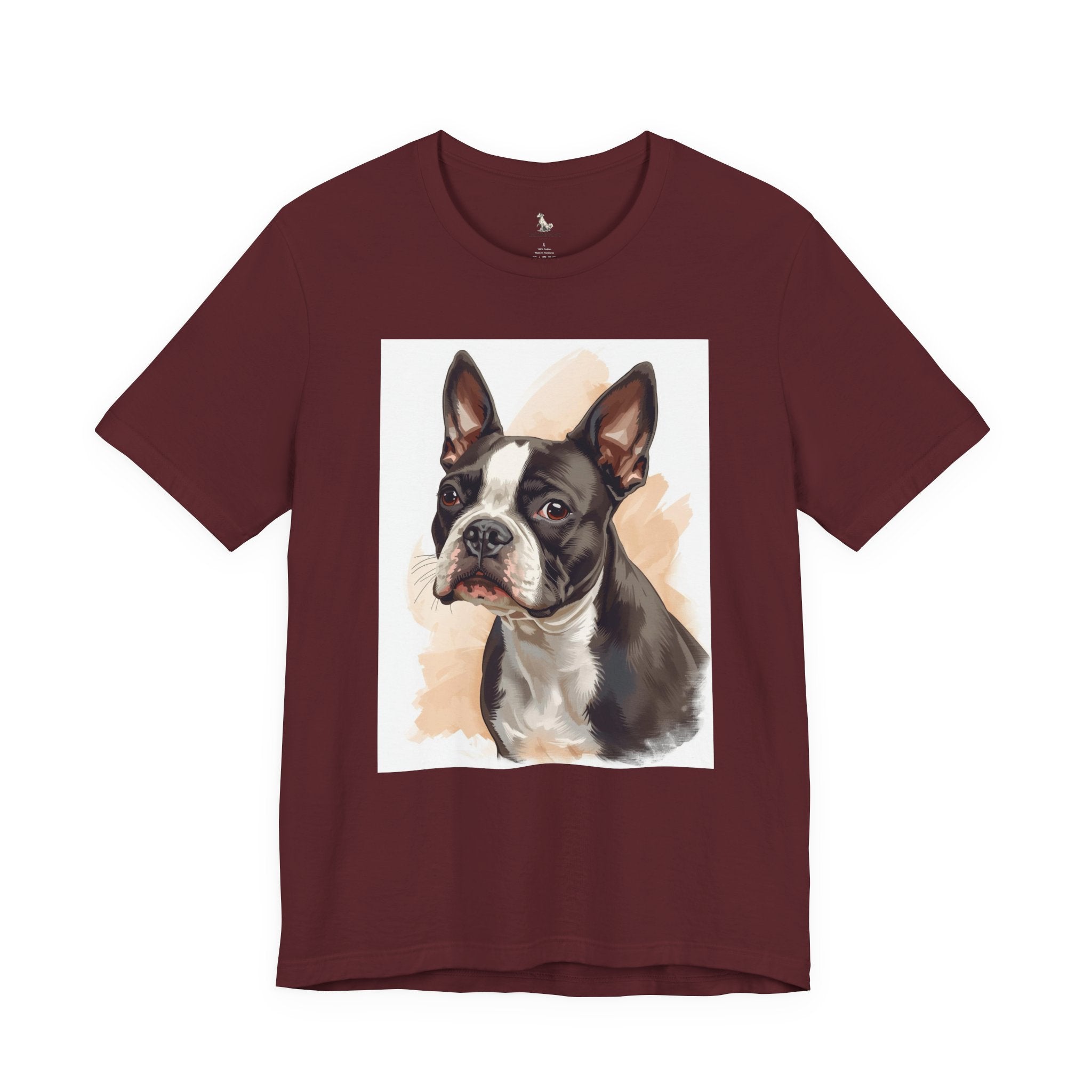 Boston Terrier Portrait T-Shirt — Watercolor Dog Lover Tee