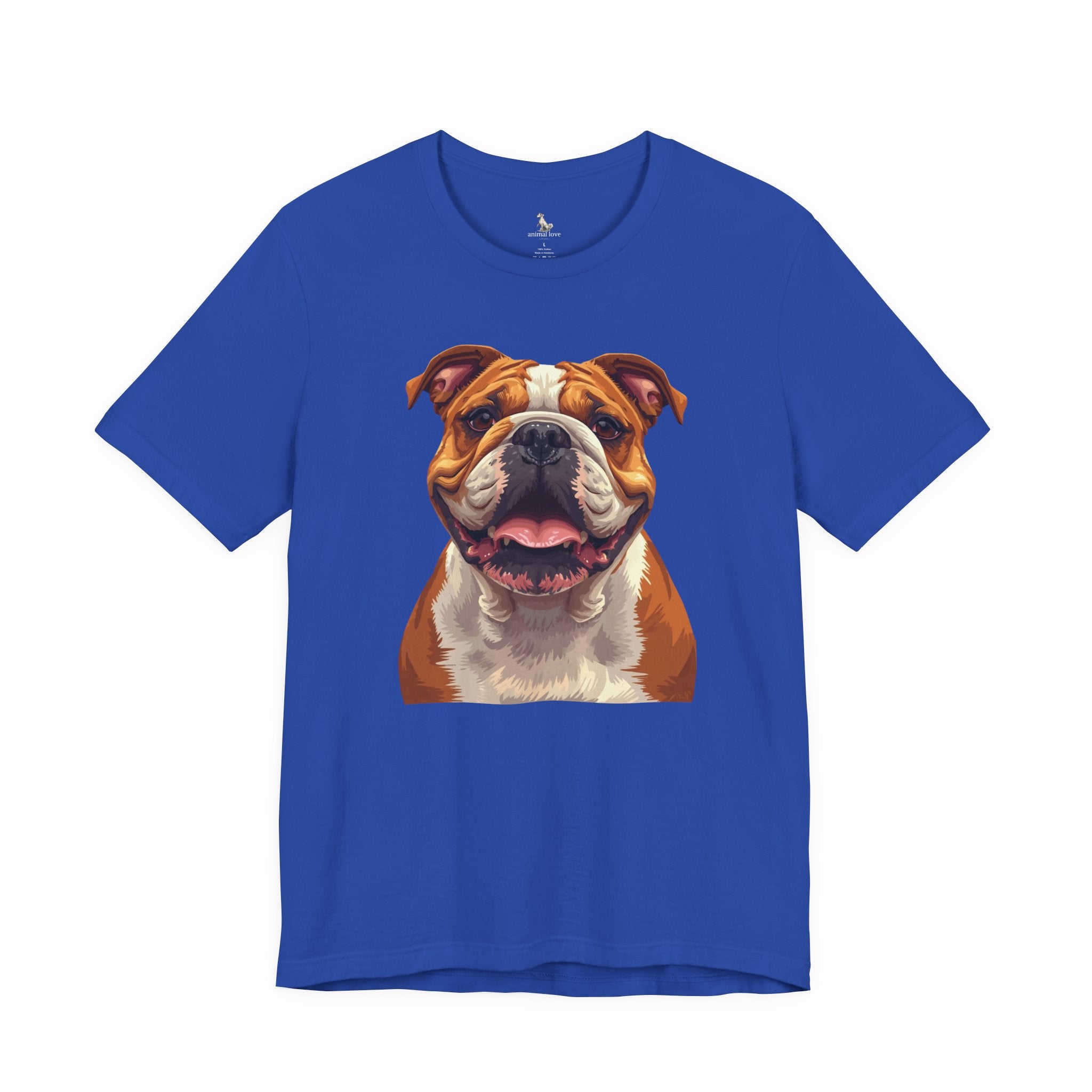 Bulldog Portrait T-Shirt — Smiling English Bulldog Graphic Tee