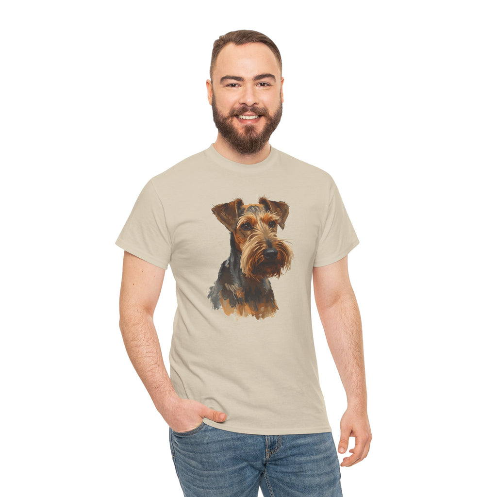Airedale Terrier Portrait T‑Shirt – Realistic Dog Face Tee for Airedale Lovers
