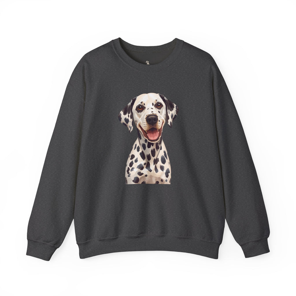 Dalmatian Smile Crewneck Sweatshirt — Cute Dog Graphic Pullover