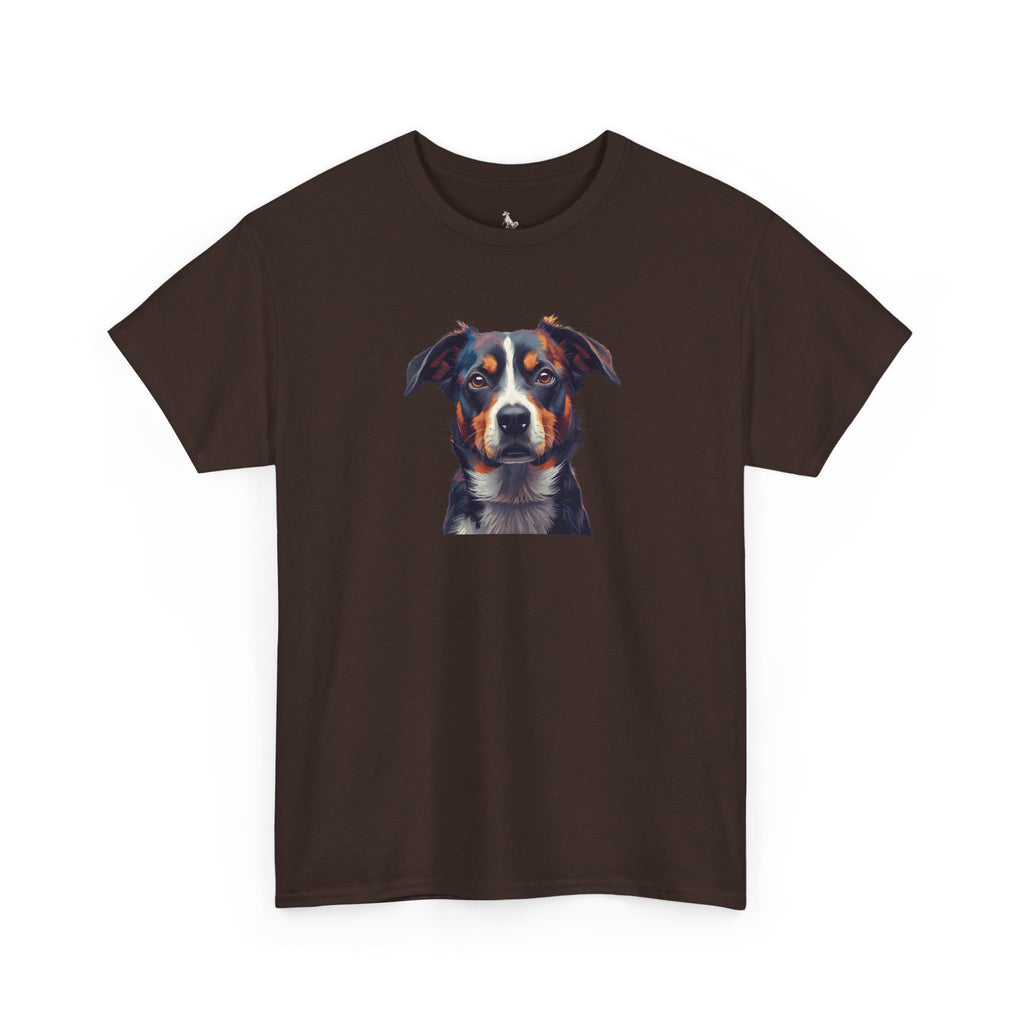 Australian Shepherd Portrait T-Shirt — Realistic Dog Face Tee for Dog Lovers
