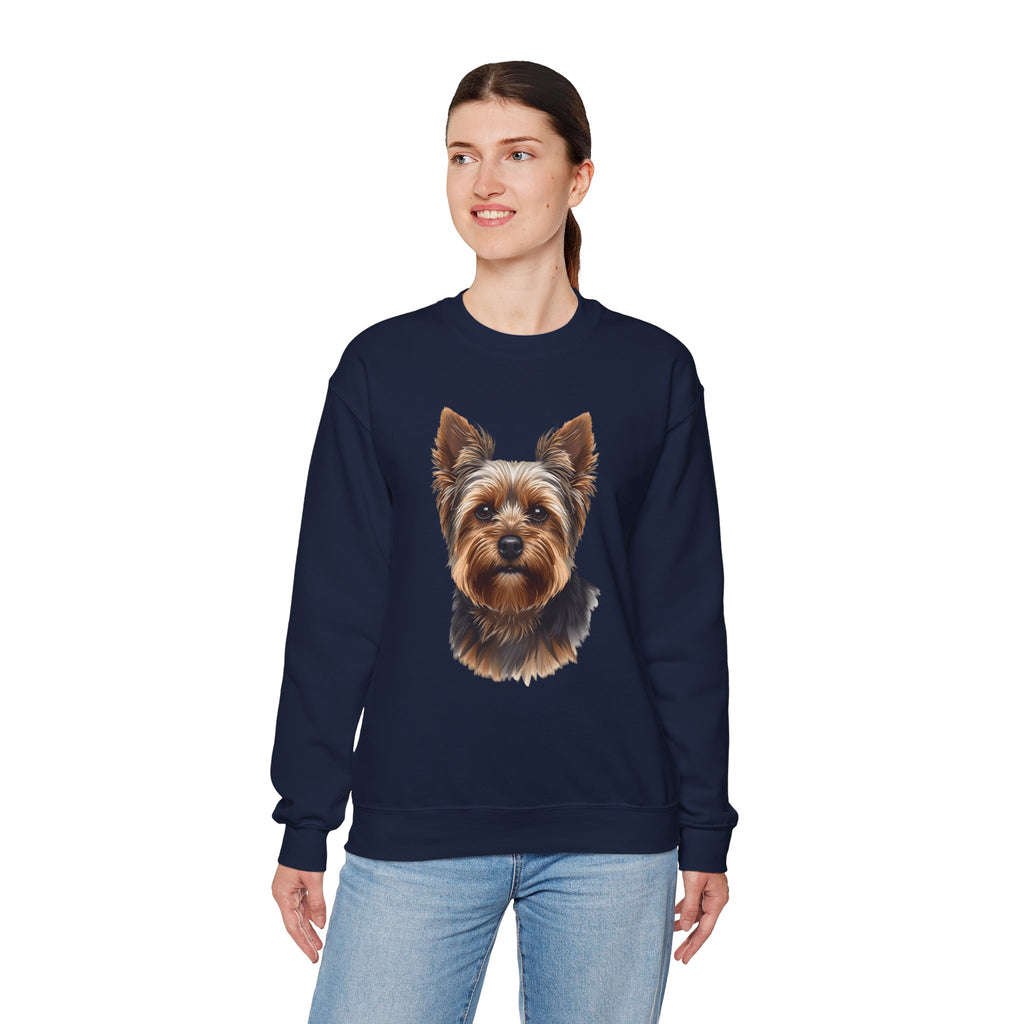 Yorkshire Terrier Crewneck Sweatshirt – Realistic Yorkie Portrait Pullover