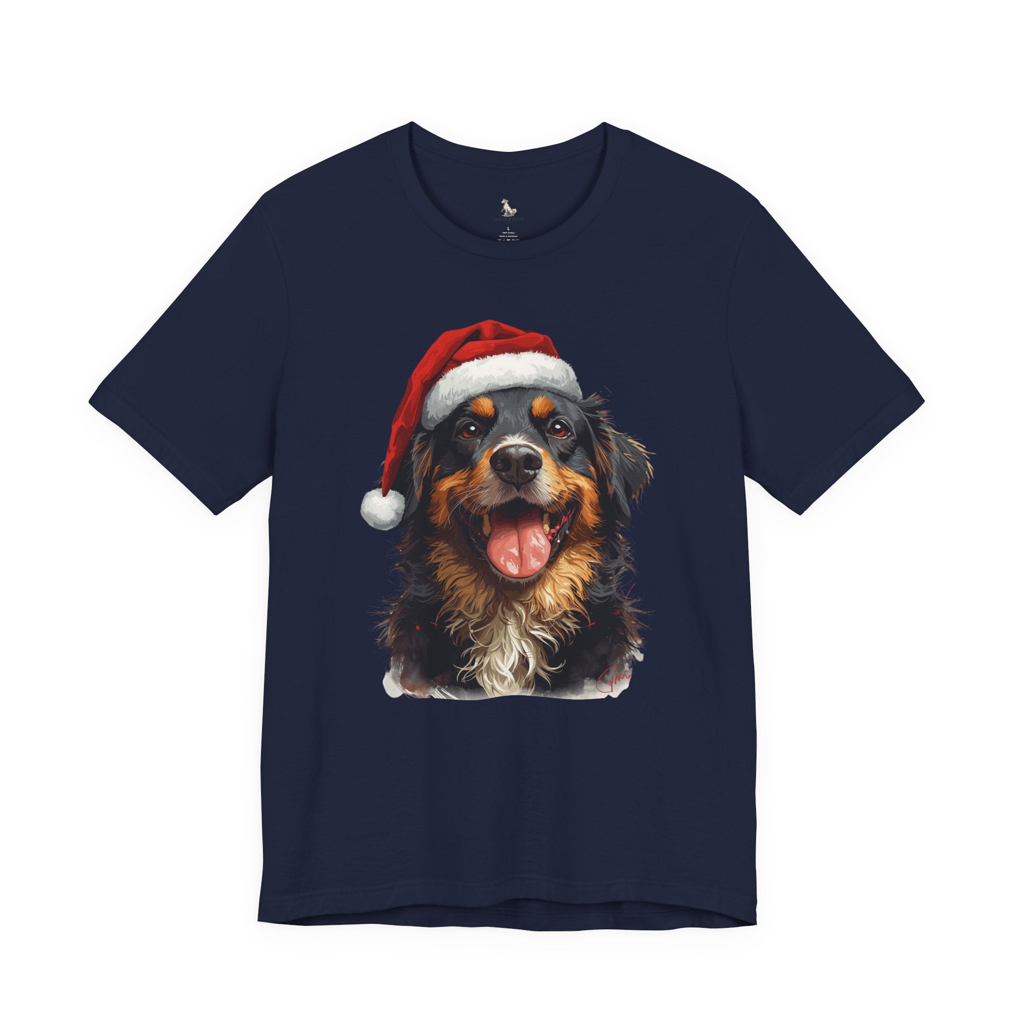 Christmas Bernese Mountain Dog T-Shirt — Santa Hat Holiday Tee