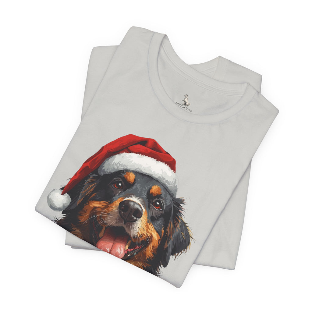 Christmas Bernese Mountain Dog T-Shirt — Santa Hat Holiday Tee