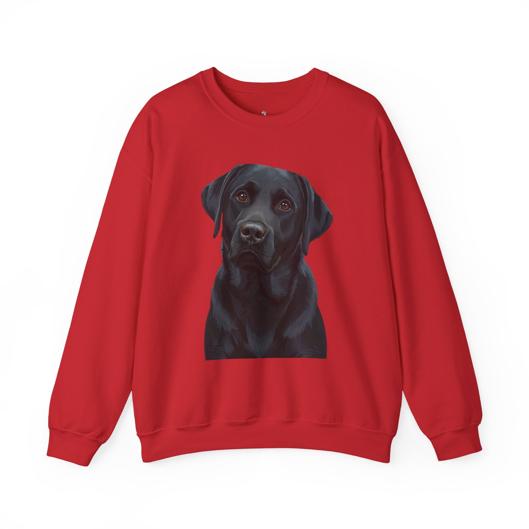 Black Labrador Portrait Crewneck Sweatshirt — Realistic Dog Print for Dog Lovers