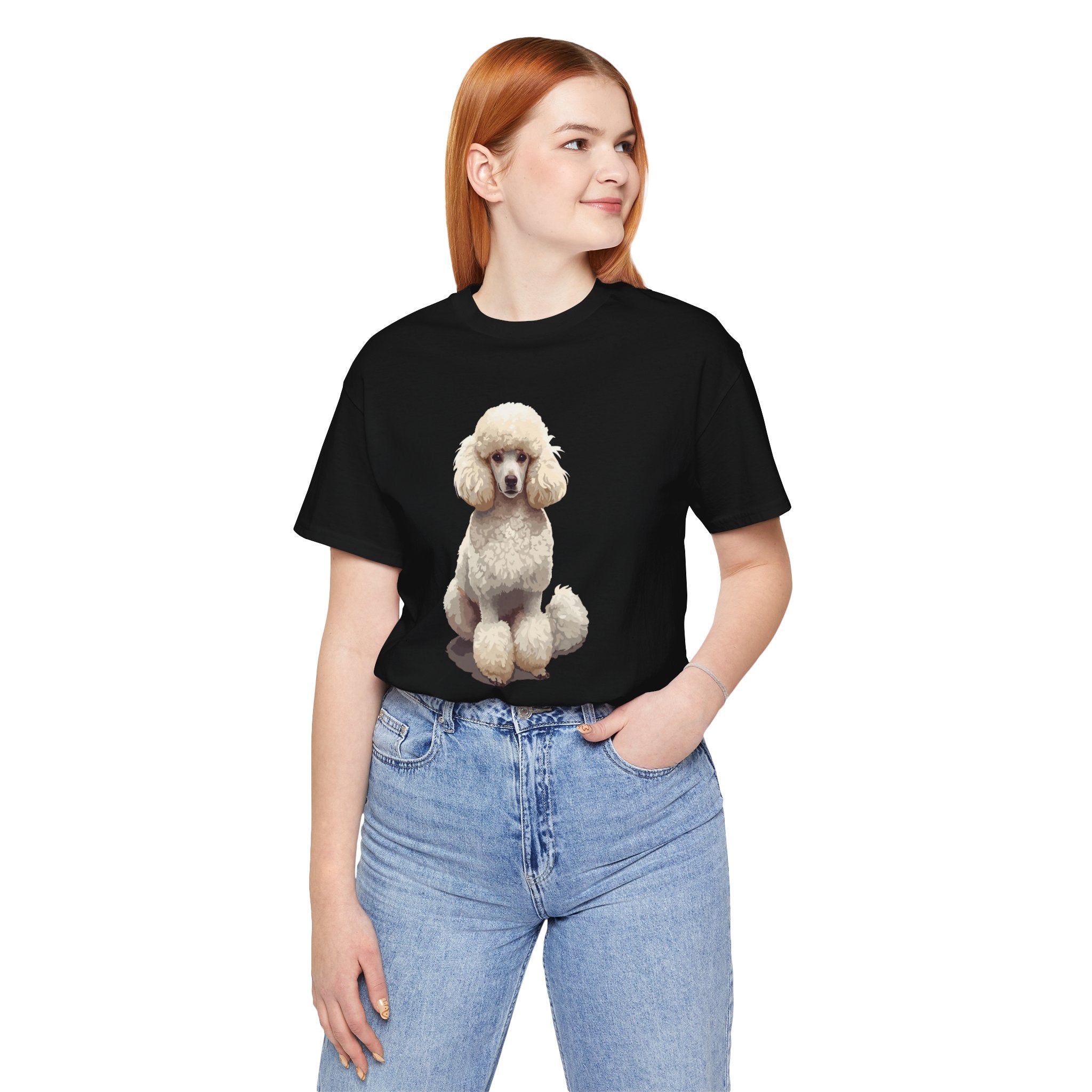 Poodle Portrait T‑Shirt — Realistic White Standard Poodle Tee