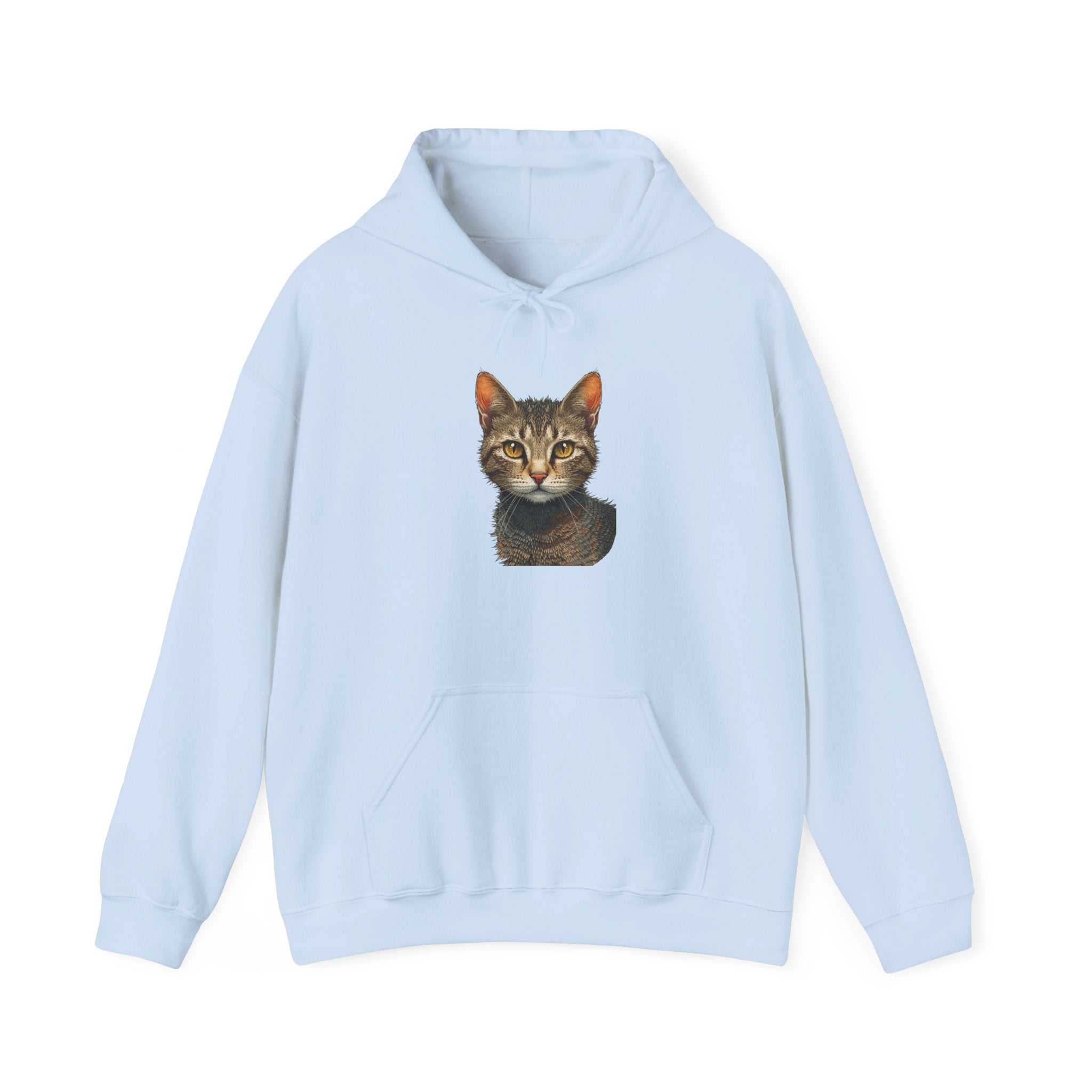 Cat Portrait Hoodie — Realistic Tabby Kitten Graphic Pullover