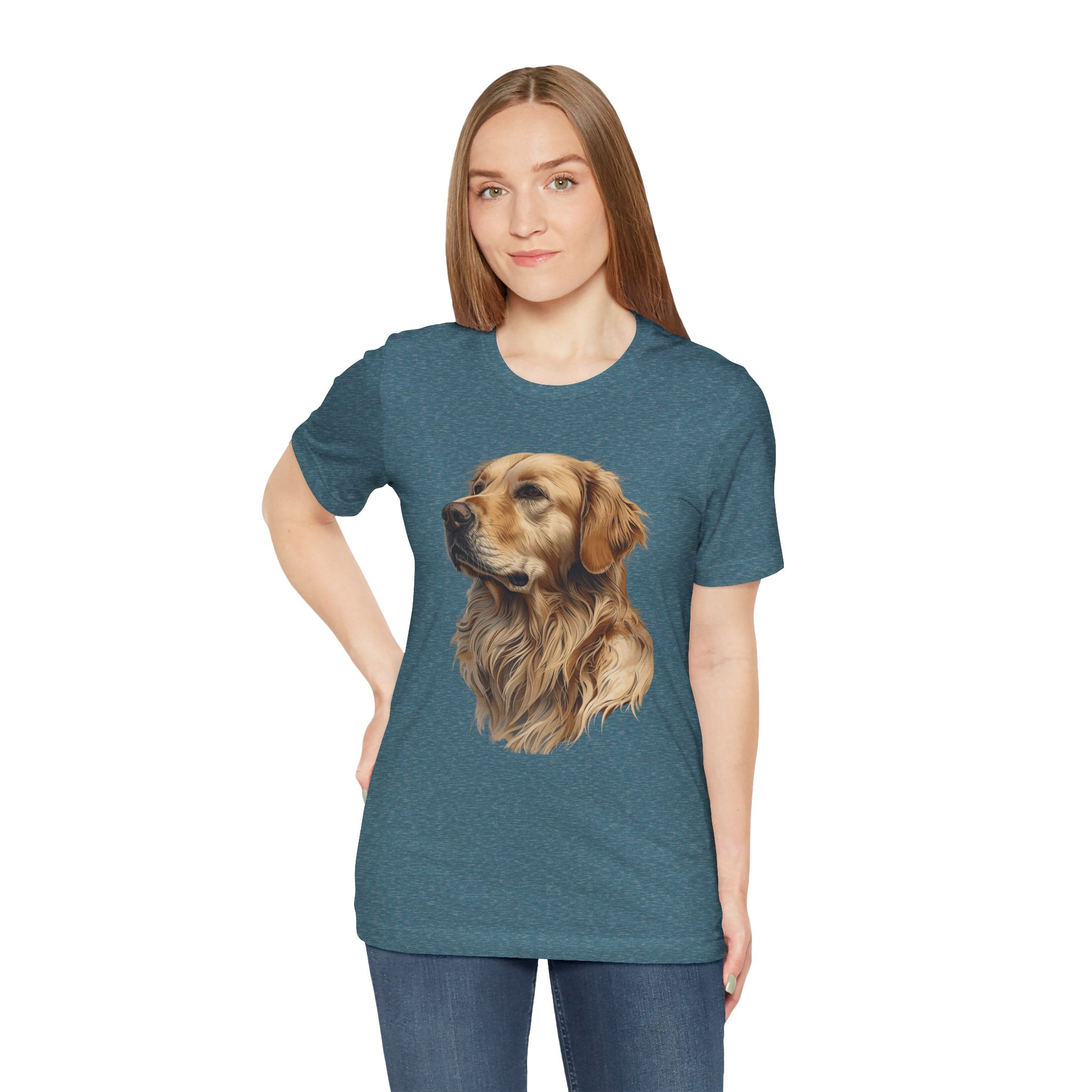 Golden Retriever Portrait T-Shirt — Realistic Dog Tee for Pet Lovers