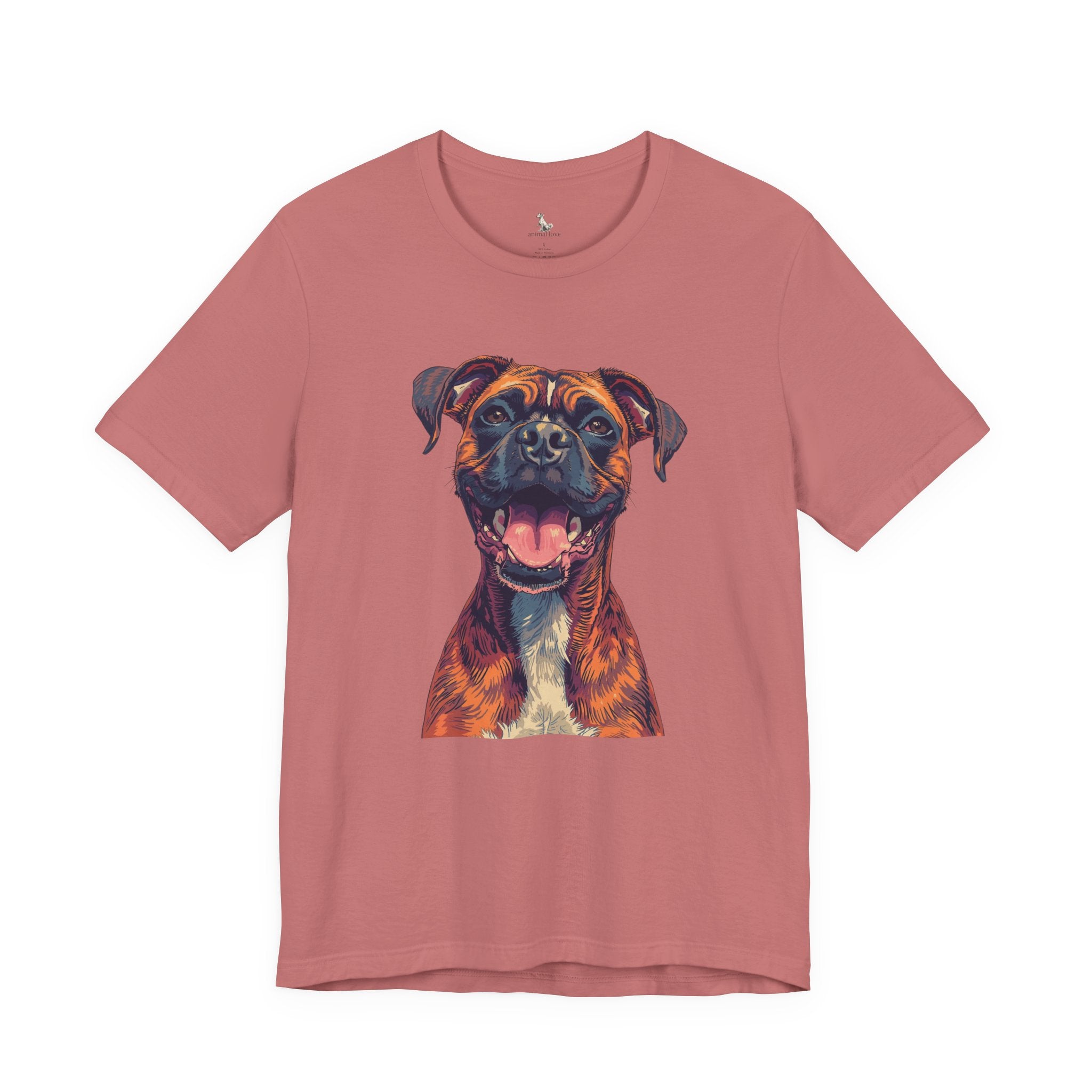 Happy Boxer Dog T‑Shirt — Colorful Portrait Pet Tee