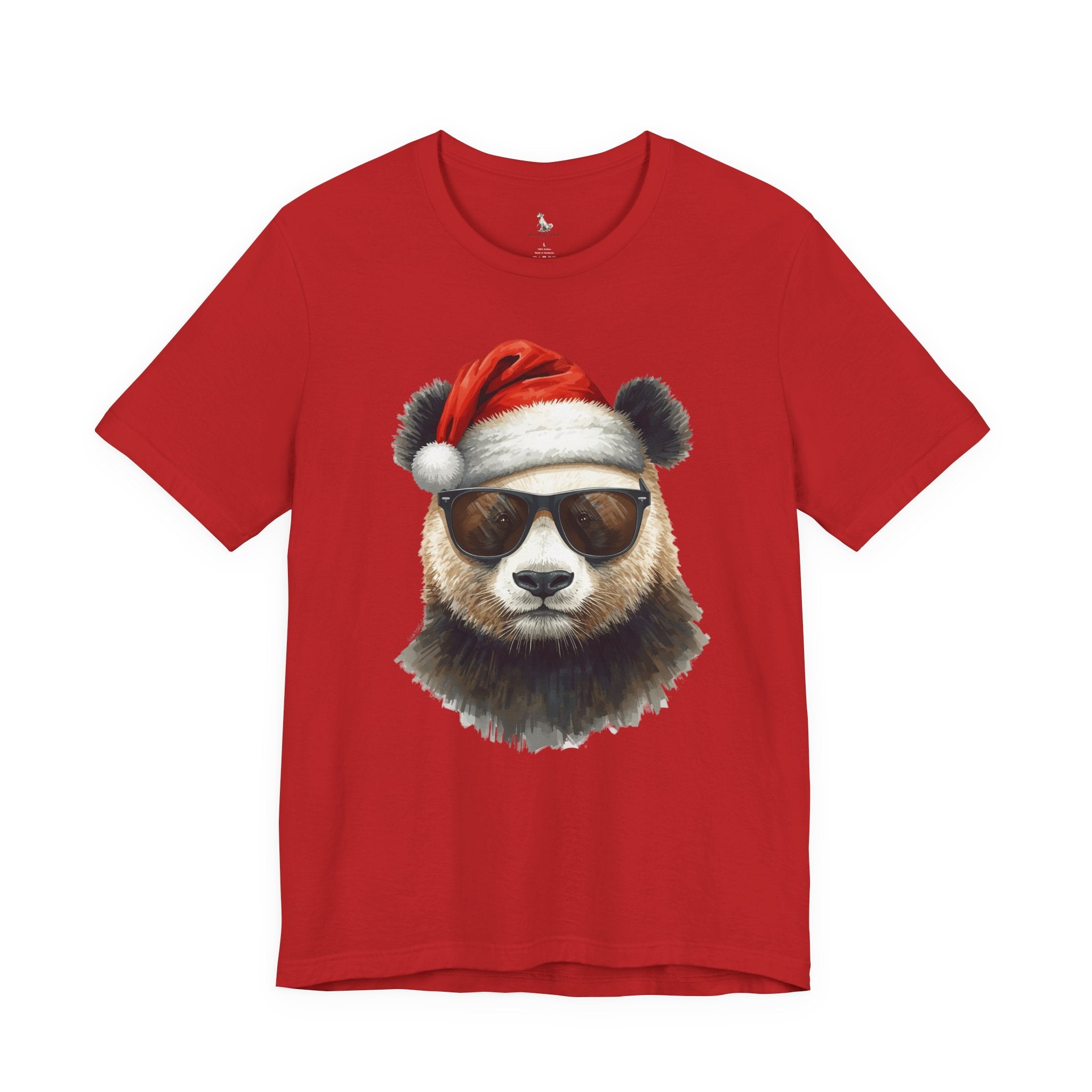 Panda With Santa Hat T-Shirt – Cool Sunglasses Holiday Tee