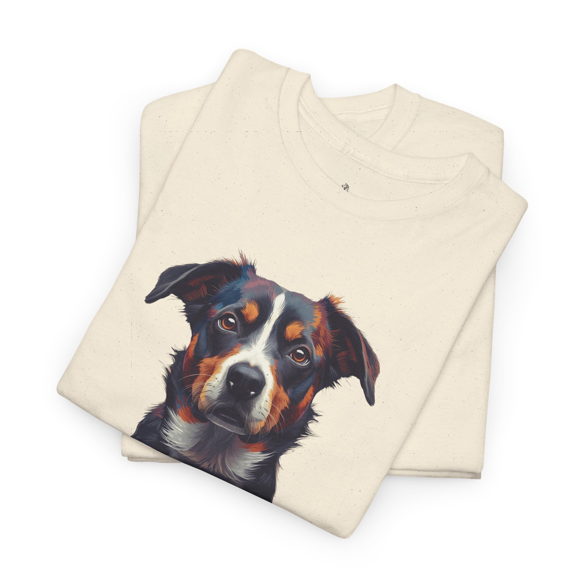 Australian Shepherd Portrait T-Shirt — Realistic Dog Face Tee for Dog Lovers