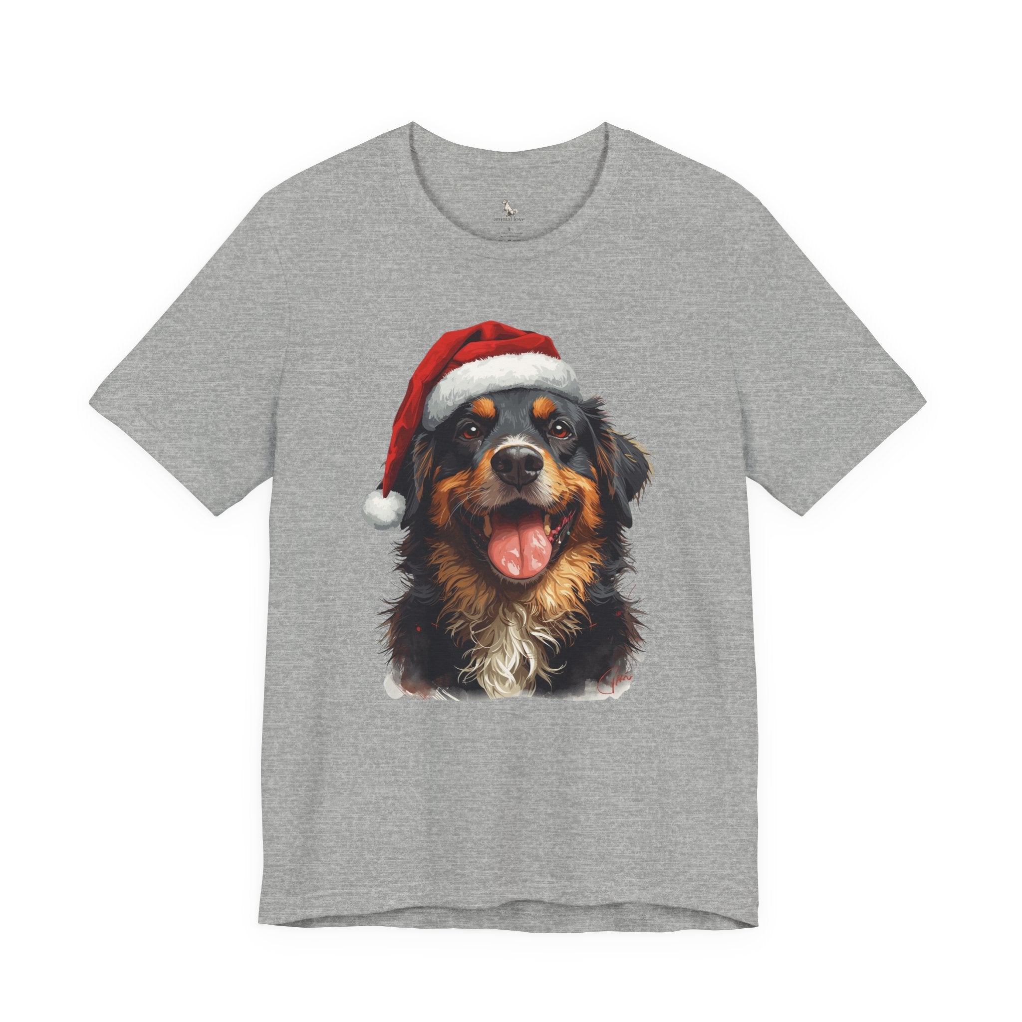 Christmas Bernese Mountain Dog T-Shirt — Santa Hat Holiday Tee